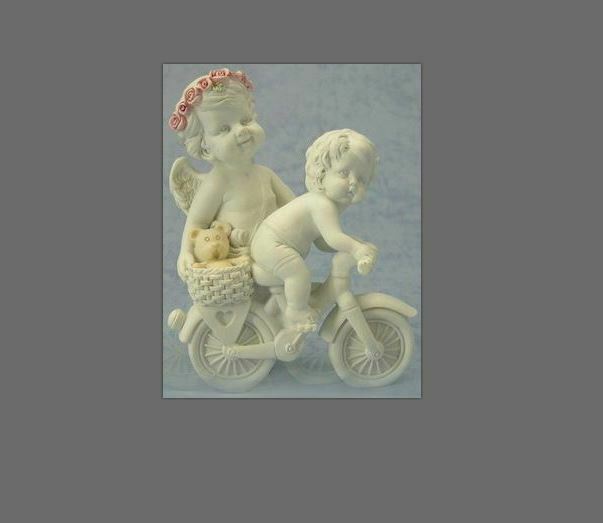 Guardian Angel Figurine Cherub Riding Bike Statue Ornament Sculpture Gift