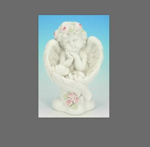 Guardian Angel Figurine Cherub Resting in Wings Statue Ornament Sculpture Gift-Collectables:Fantasy, Myth & Magic:Mythical Creatures:Angels-OsirisTradingUK