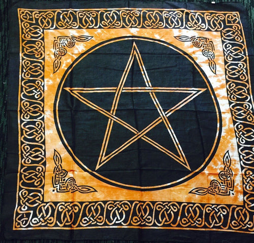 Pentagram Altar Tarot Cloth Cotton Wicca Pagan New Design (4)-OsirisTradingUK