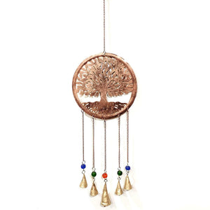 Tree of Life Brass Windchime Pagan Garden Ornament Wiccan Celtic Decoration-OsirisTradingUK