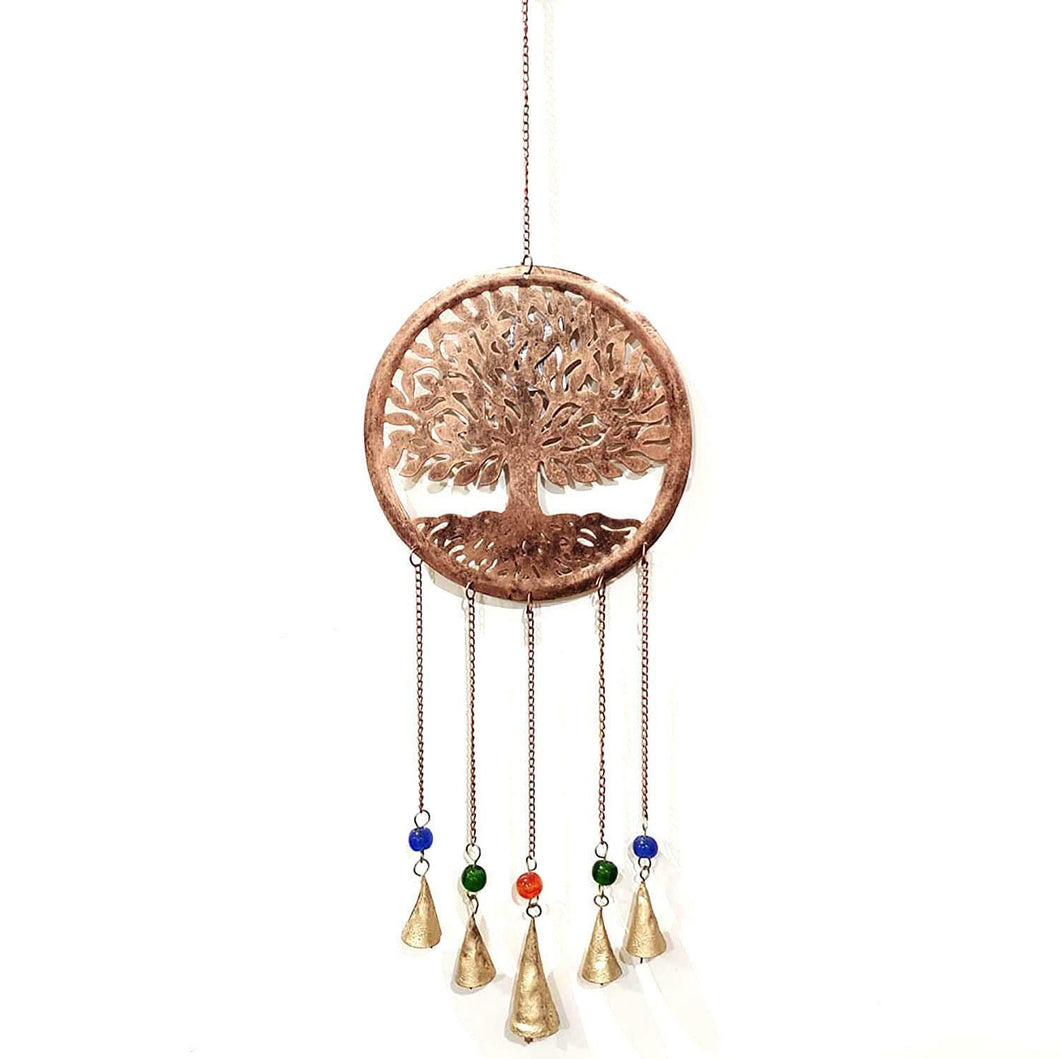 Tree of Life Brass Windchime Pagan Garden Ornament Wiccan Celtic Decoration-OsirisTradingUK