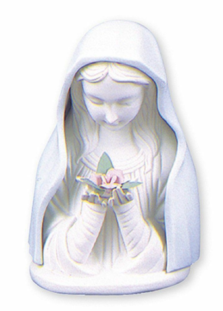 Illuminated Virgin Mary Statue Porcelain Madonna Bust Statue with Light Ornament