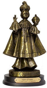 Jesuskind von Prag, Figur des Herrn und Erlösers, Bronze-Effekt, religiöses Ornament