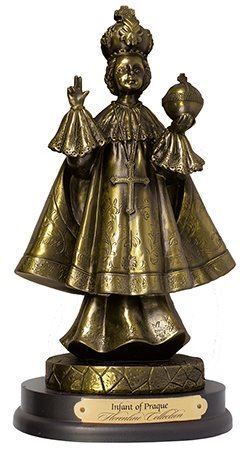 Infant of Prague Lord Saviour Jesus Figure Bronze Effect Religious Ornament