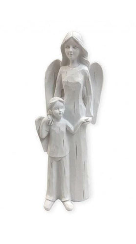 Guardian Angel with Child Figurine Statue Ornament Sculpture Angels Collection-OsirisTradingUK