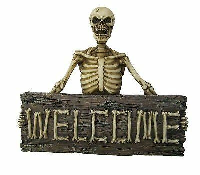 Boney Welcome Wall Plaque Skull Skeleton Gothic Decor-OsirisTradingUK
