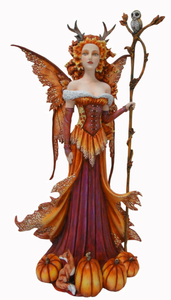 Large Autumn Shaman Fairy Sculpture Statue Ornament Halloween Decoration Gift