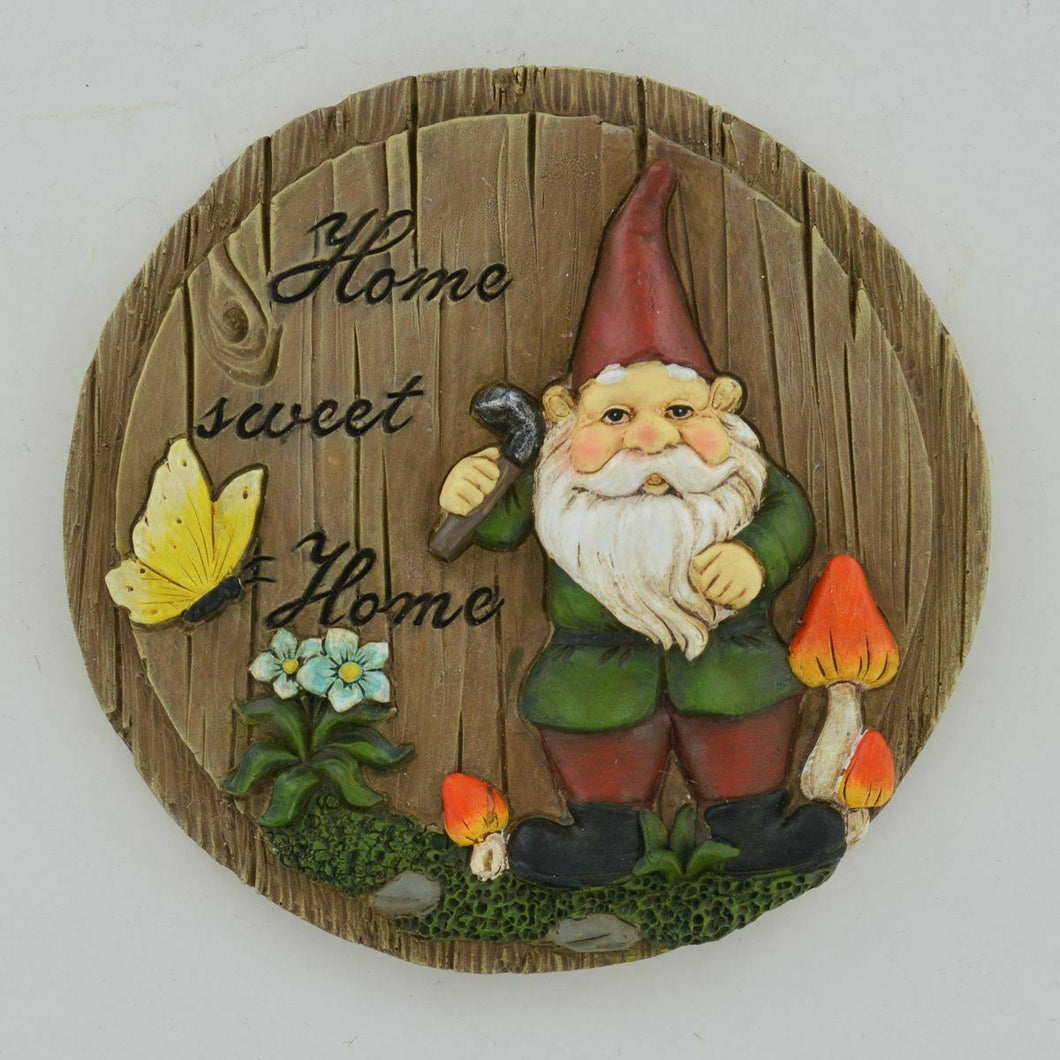 Home Sweet Gnome Elf Wall Plaque Garden Ornament Sculpture Gift