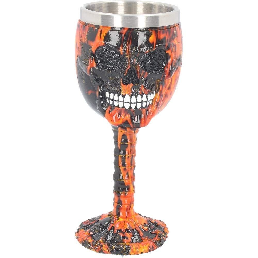 Inferno Hell Skull Goblet Dark Chalice Gothic Decor Gift Drinking Cup 18cm