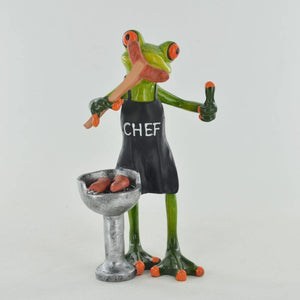 Comical Frogs - BBQ Chef Small Resin Figurine Great For Home Gift