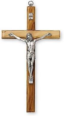 Wall Hanging Crucifix Cross with Silver Metal Corpus Religious Ornament-OsirisTradingUK