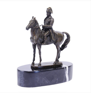 Solid Bronze Napoleon Bonaparte on a Horse Sculpture Figure Art Statue Ornament