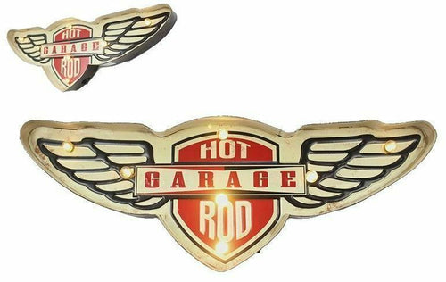 Vintage Metal 3D LED Logo Sign Garage Motorcycle Man Cave Wall Plaque-OsirisTradingUK