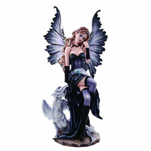 Large Fairy and White Dragon Companion Figurine Statue Ornament Sculpture Statue