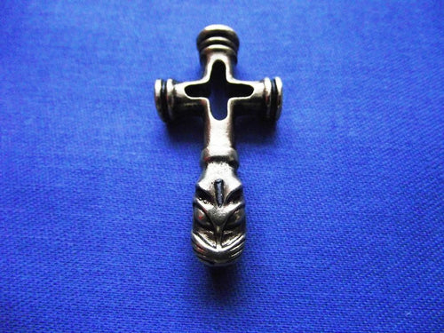 Antique Gold Effect Wolf Cross for Vitality and Success Amulet Talisman Pendant-OsirisTradingUK