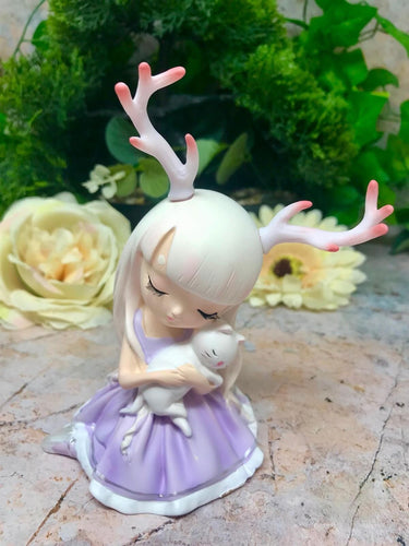 Mythical Creature Girl with Cat Faun Figurine Fantasy Children of the Forest-OsirisTradingUK