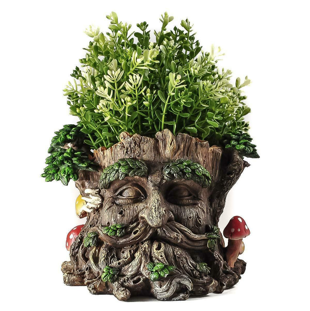 Tree Ent Face Plant Pot Holder Greenman Decorative Garden Myth Sculpture Planter