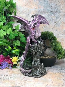 Purple Dragon Resting Fantasy Sculpture Mythical Statue Ornament Gothic Dragons-OsirisTradingUK