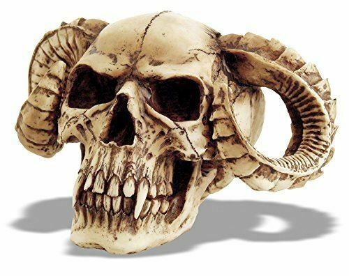 Large Horned Demon Skull Devil Figure Ornament Pagan Wiccan Sculpture-OsirisTradingUK