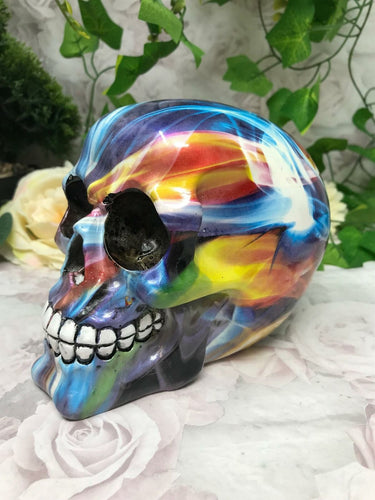 Holographic Skull Ornament Figure Skulls Collection Sculpture Gothic Decor-OsirisTradingUK