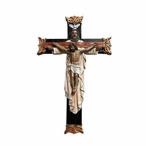 Holy Trinity Crucifix Hanging Cross Resin Corpus Christi Jesus Christ Religious