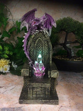 Load image into Gallery viewer, Dragon Guarding Crystal Cavern LED Light Up Cone Burner Geode Fantasy Gift-OsirisTradingUK
