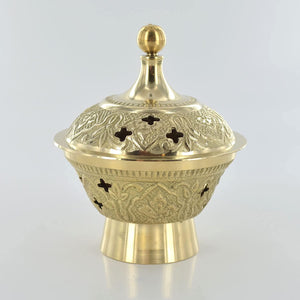 Brass Plated Incense Burner Spiritual Altar Home Decoration Space Clearing-OsirisTradingUK