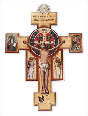 St Saint Benedict Crucifix Cross Wall Hanging Religious Decor Gift