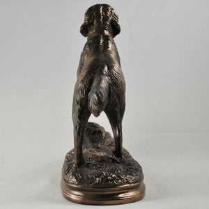 Bronze Effect Sculpture Standing Golden Retriever Dog Statue Ornament Figure