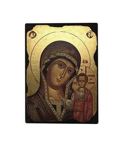 Virgin Mary and Baby Jesus Icon Style Religious Wall Plaque Decor-OsirisTradingUK