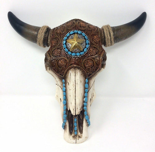 Western Style Realistic Effect Cow Skull Wall Plaque Bison Wild Animal Gift-OsirisTradingUK