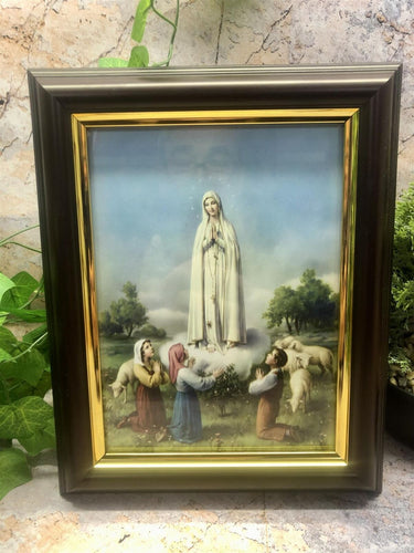 Framed Picture Blessed Virgin Mary Our Lady of Fatima Religious Wall Decor-OsirisTradingUK