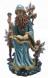 Wizard with Fairies Companions Statue Fantasy Art Sculpture Elves Pixies Figures-OsirisTradingUK