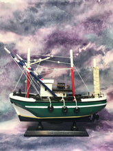 Load image into Gallery viewer, Nautical Boat Home Decoration Bathroom Ornament Fishing Trawler Green
