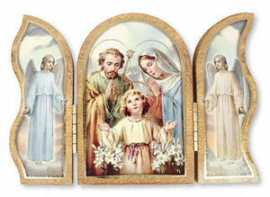 Holy Family Folding Wall Plaque Religious Ornament Triptych Home Decoration Gift-OsirisTradingUK