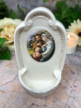 Load image into Gallery viewer, Porcelain Holy Family Jesus Holy Water Font 5&quot; Religious Wall Decor Gift-OsirisTradingUK
