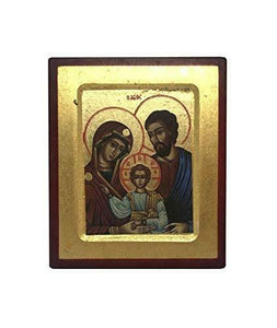 Holy Family Mary Jesus Joseph Icon Style Religious Wall Plaque Decor