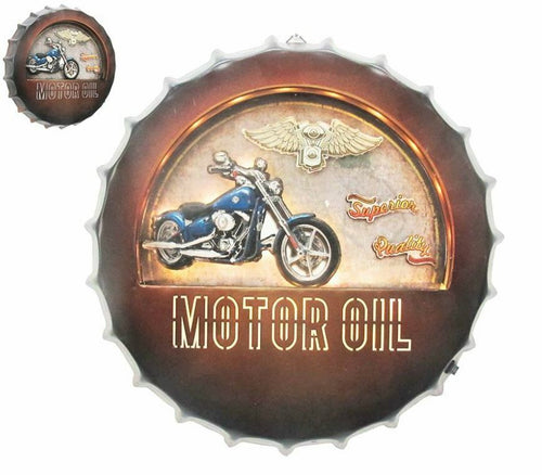 Vintage Metal 3D LED Logo Sign Route 66 Garage Motorcycle Man Cave Wall Plaque-OsirisTradingUK