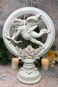 Große Schutzengel Figur Amor Cherub Statue Ornament Skulptur Geschenk