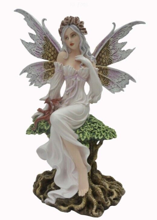 Large Fairy and Dragon Companion Sculpture Statue Mythical Creatures Figure Gift