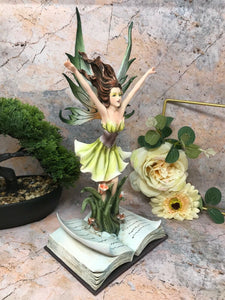 Fairy and Enchanted Book Figurine Fantasy Fairies Figure Mythical Sculpture Gift-OsirisTradingUK