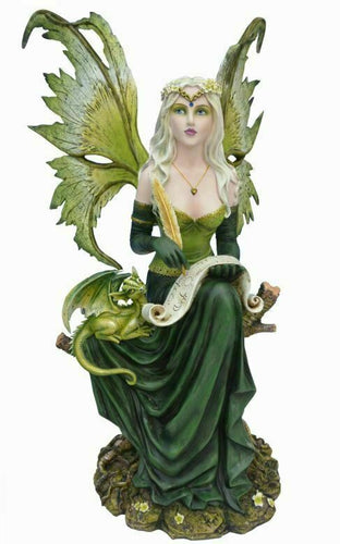 Large Fairy and Dragon Companion Sculpture Statue Mythical Creatures Figure Gift-OsirisTradingUK