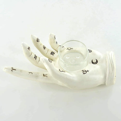 Palmistry Hand Candle Holder Palm Reading Chiromancy Fortune Telling Divination-OsirisTradingUK