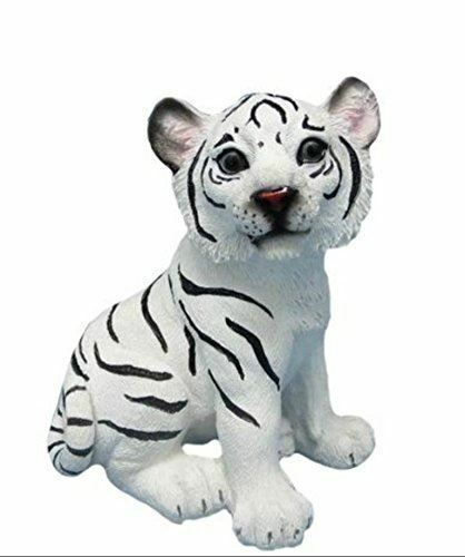 Realistic Effect Cute Small White Tiger Cub Statue Figurine Ornament Gifts