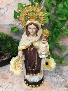 Our Lady of Mount Carmel Virgin Mary Sculpture Statue Religious Ornament-OsirisTradingUK