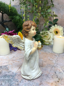 Guardian Angel Figurine Cherub Holding Candle Statue Ornament Sculpture-Collectables:Fantasy, Myth & Magic:Mythical Creatures:Angels-OsirisTradingUK