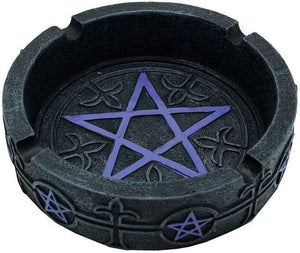 Purple Pentagram Ashtray Pentacle Ritual Burner Altar Occult-OsirisTradingUK