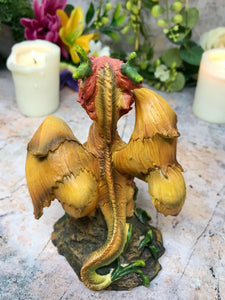 Dragon Flower Guardian Fantasy Figure Sculpture Mythical Statue Ornament Gift