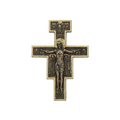 Saint Francis Crucifix Jesus Christ Cross San Damiano Wall Plaque-OsirisTradingUK