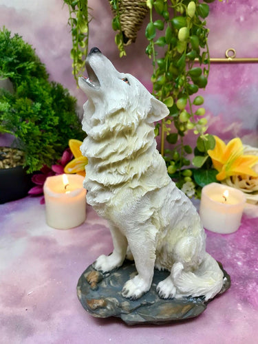 Novelty Howling Wolf Figurine Statue Ornament-OsirisTradingUK